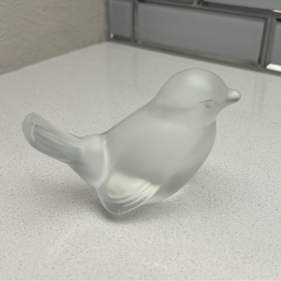 Vintage Fenton Clear Satin Songbird Bird - Picture 4 of 11
